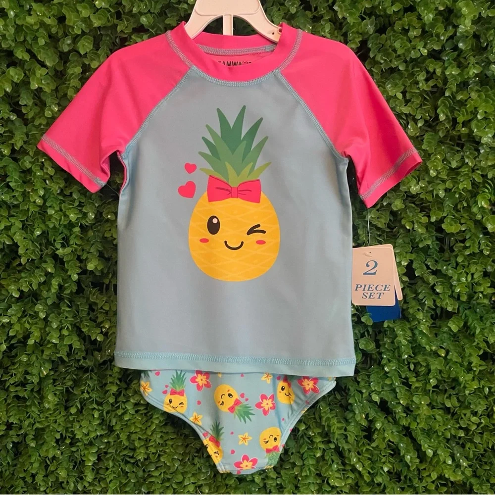 Dreamwave Swim Toddler 2pc Pineapple Swim Set 3T New